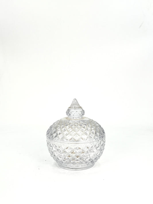 SMALL GLASS JAR WITH COVER